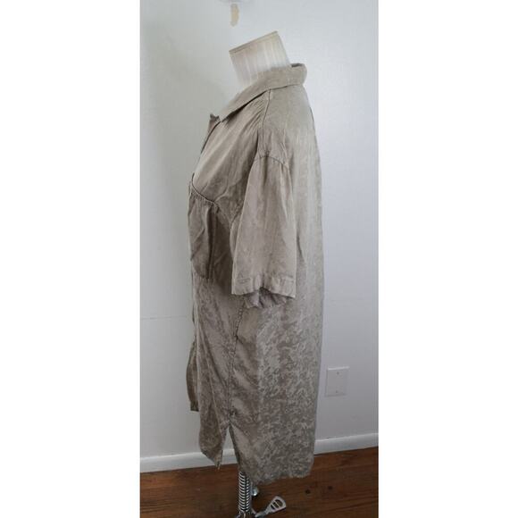 Lululemon lab Jacquard Shirt Dress 4 Gray Button Front Short Sleeve - Picture 3 of 5